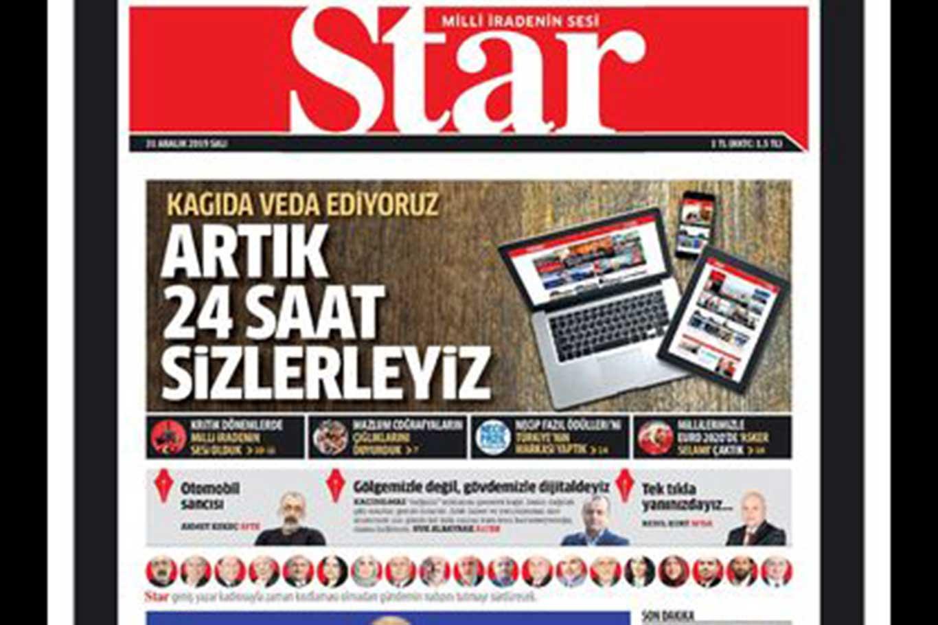 Star gazetesi yayın hayatına son verdi